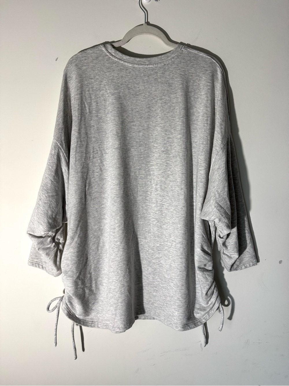 Athleta Lombard Ruched Side Tie Sweatshirt gray Sz 3X - Picture 5 of 11